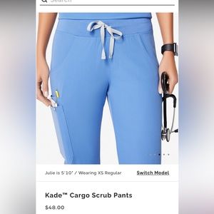 Kade style figs, light, blue size large, scrub pants